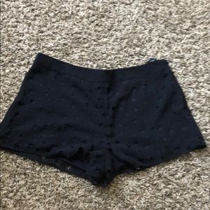 Navy fabric shorts with star detail! Brand new XS